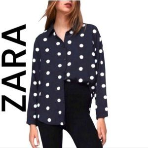 Zara Polka Dot Button Down shirt